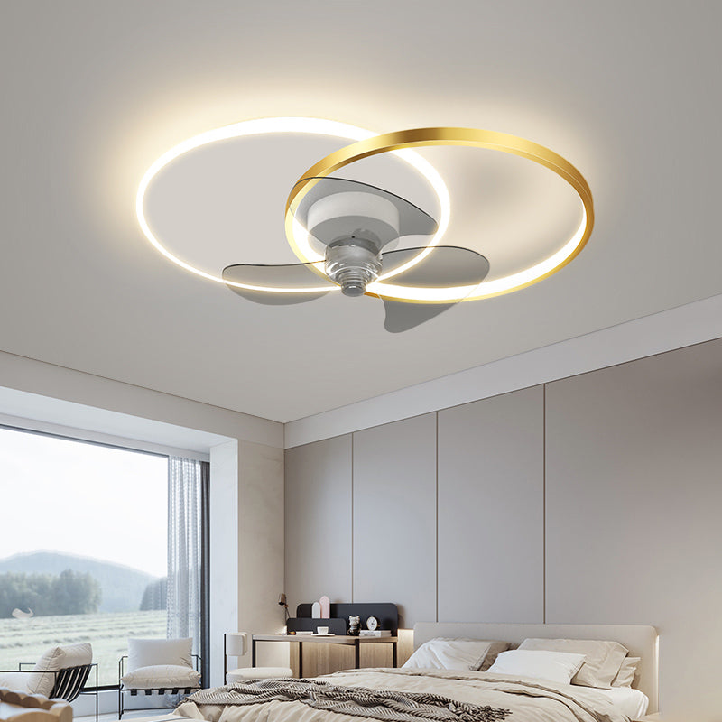 Metal Fan Ceiling Lights Modern Style Multi Lights Flush Mount Lamp for Bedroom