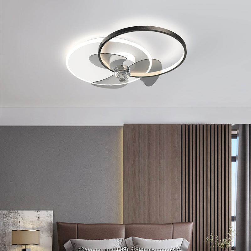 Metal Fan Ceiling Lights Modern Style Multi Lights Flush Mount Lamp for Bedroom