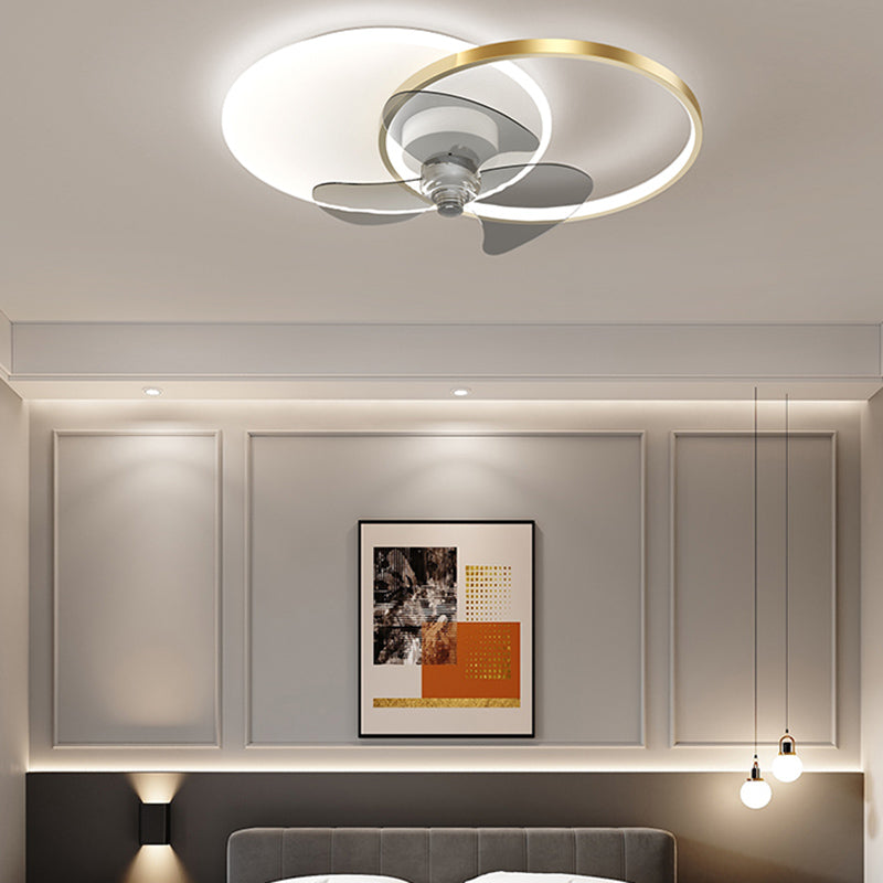 Metal Fan Ceiling Lights Modern Style Multi Lights Flush Mount Lamp for Bedroom