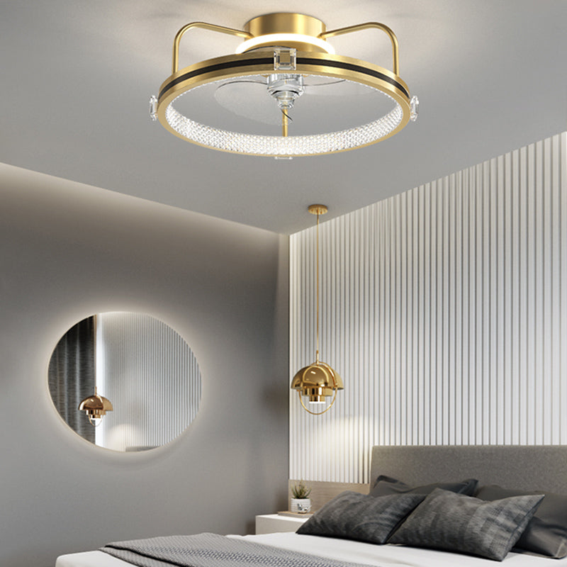 Metal Fan Ceiling Lights Modern Style Multi Lights Flush Mount Lamp for Bedroom