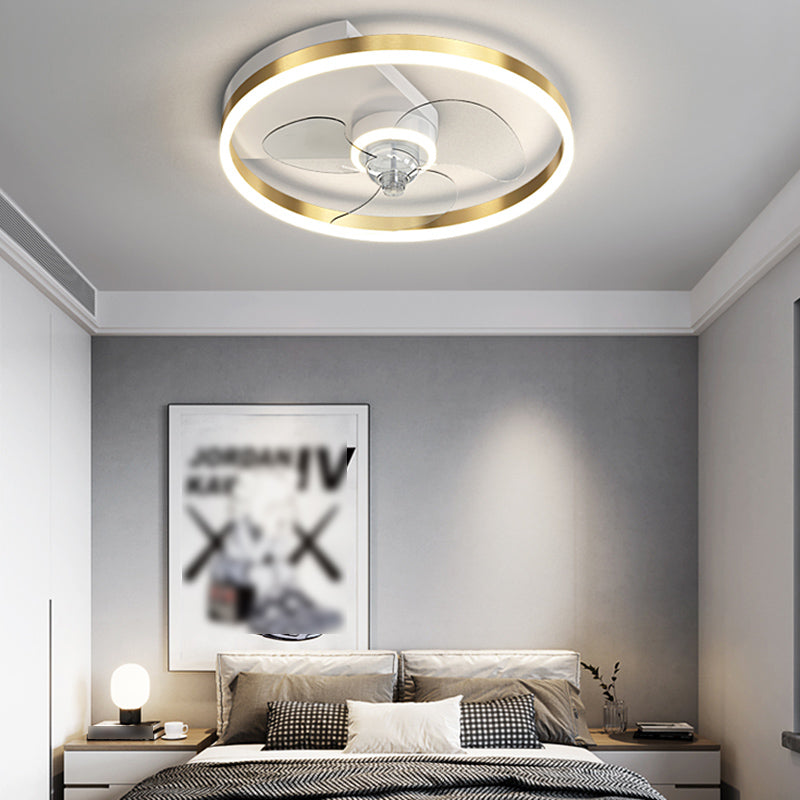 Metal Fan Ceiling Lights Modern Style Multi Lights Flush Mount Lamp for Bedroom