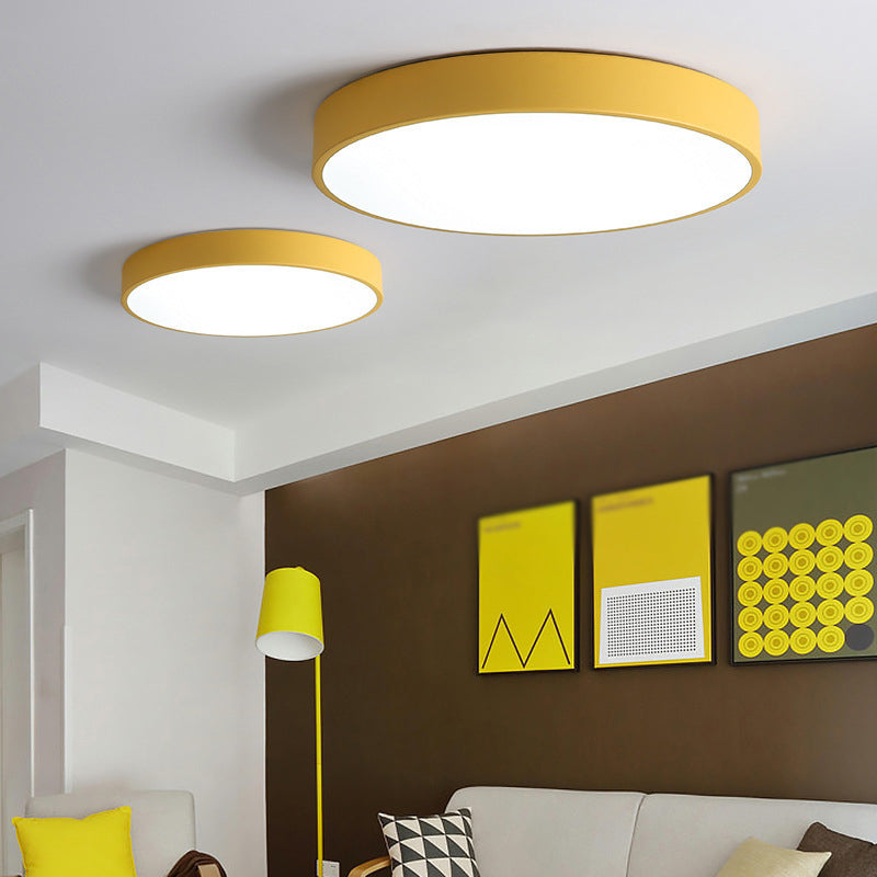 Nordic Simple Flush Ceiling Light Round LED Flush Mount Lighting for Bedroom