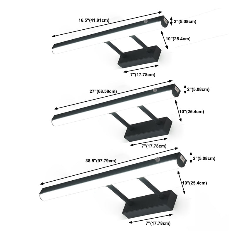 Iluminación de pared de forma lineal lámpara de apliques de metal de estilo moderno 1 para baño