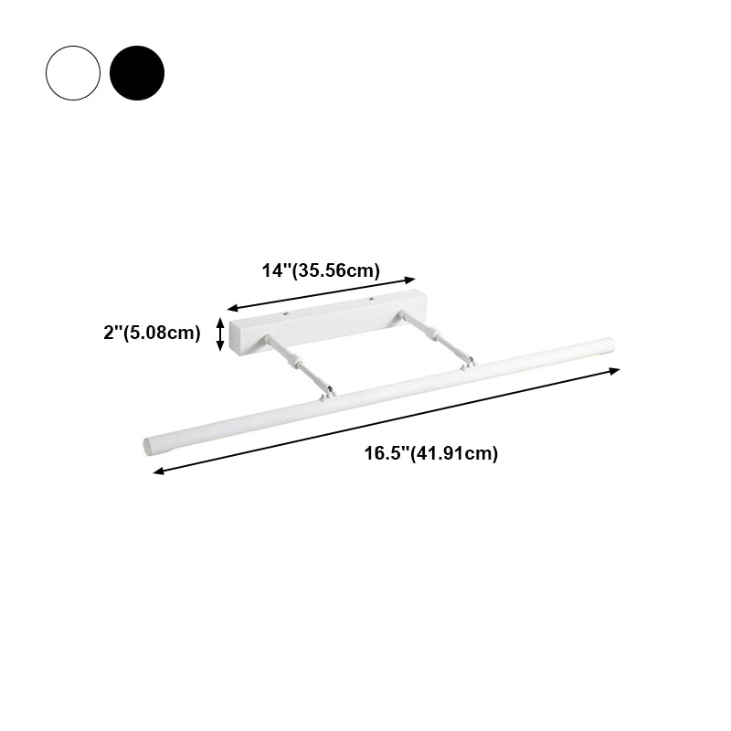 Luz de tocador de pared lineal de metal Estilo moderno 1 luces de espejo de tocador de luz