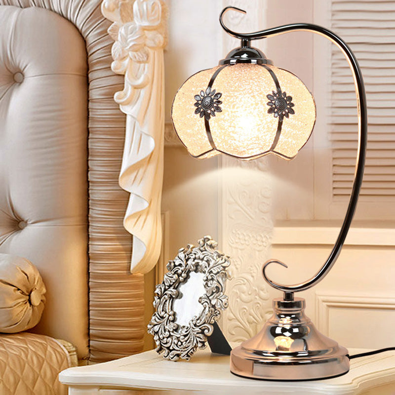 Modern Style Dome Night Table Lamp Glass One Light Nightstand Lamp