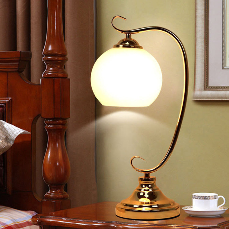 Modern Style Dome Night Table Lamp Glass One Light Nightstand Lamp