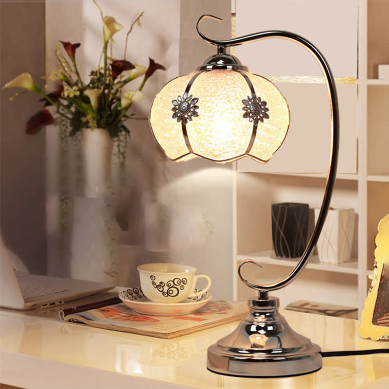 Modern Style Dome Night Table Lamp Glass One Light Nightstand Lamp