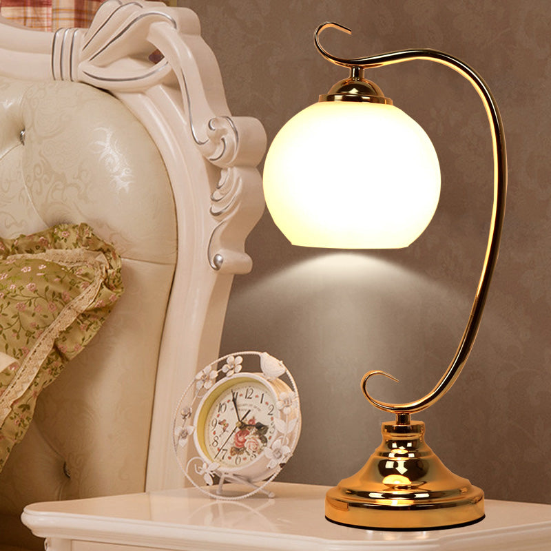 Modern Style Dome Night Table Lamp Glass One Light Nightstand Lamp