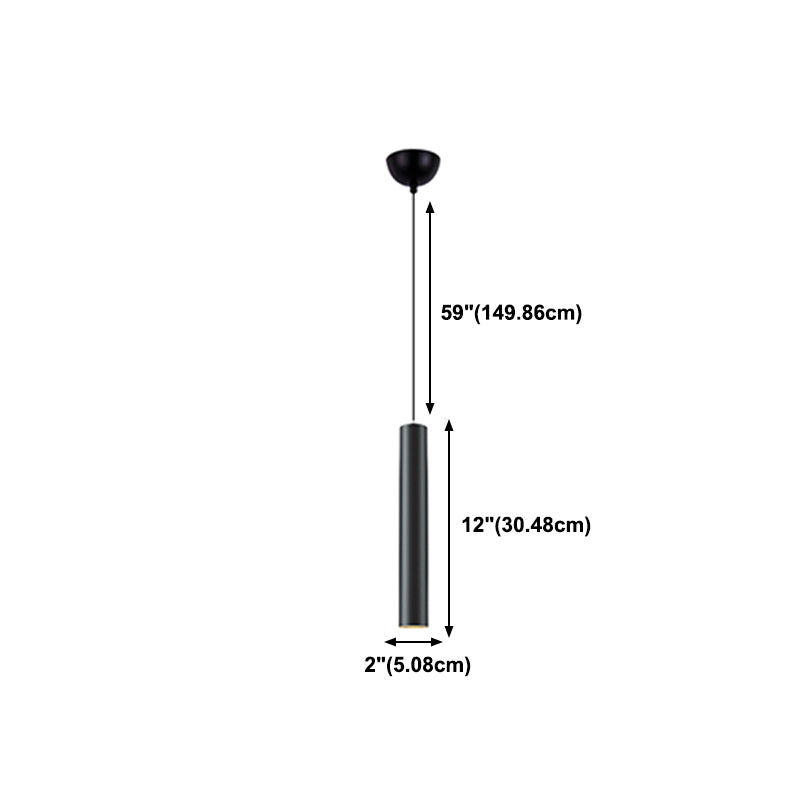 Forme cylindrique Metal Lumières suspendues modernes Lumières suspendues en noir