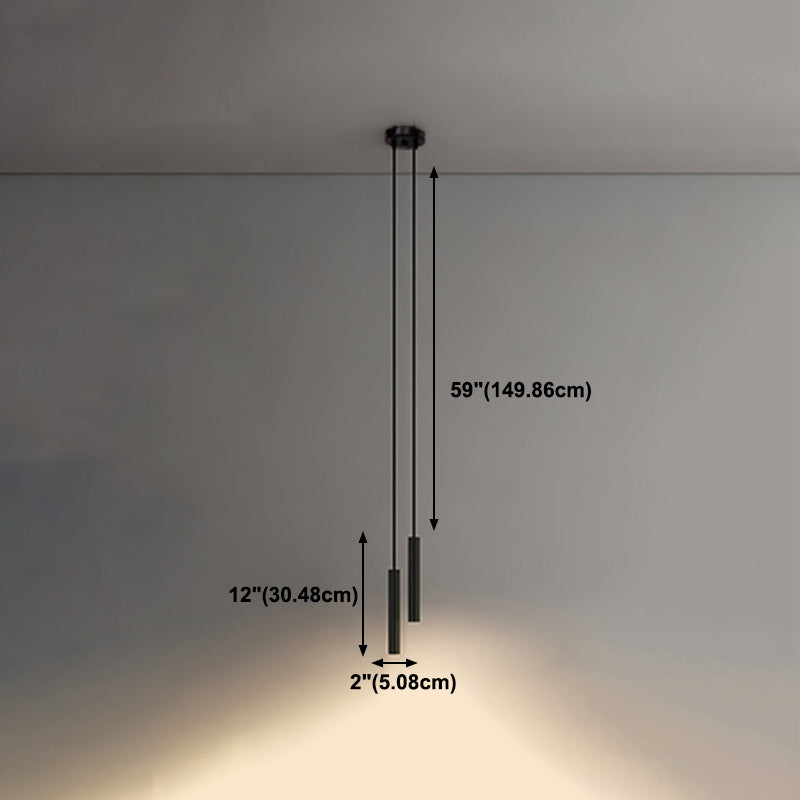 Cilindrische vorm metalen hanglampen moderne stijl hangende verlichtingsarmaturen in zwart