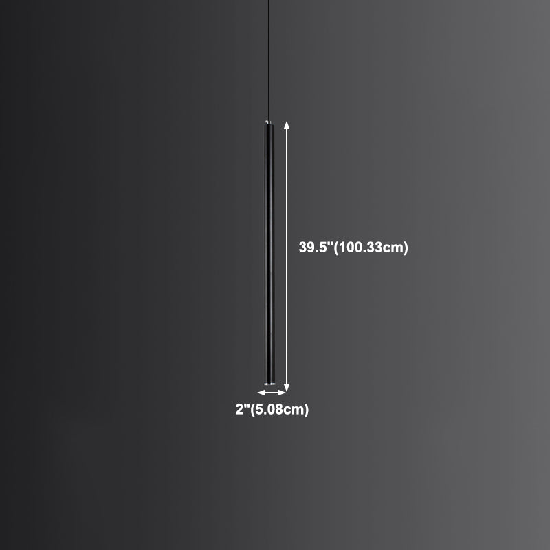 Luces colgantes de metal de forma cilíndrica Estilo moderno Luz colgante de lámparas en negro