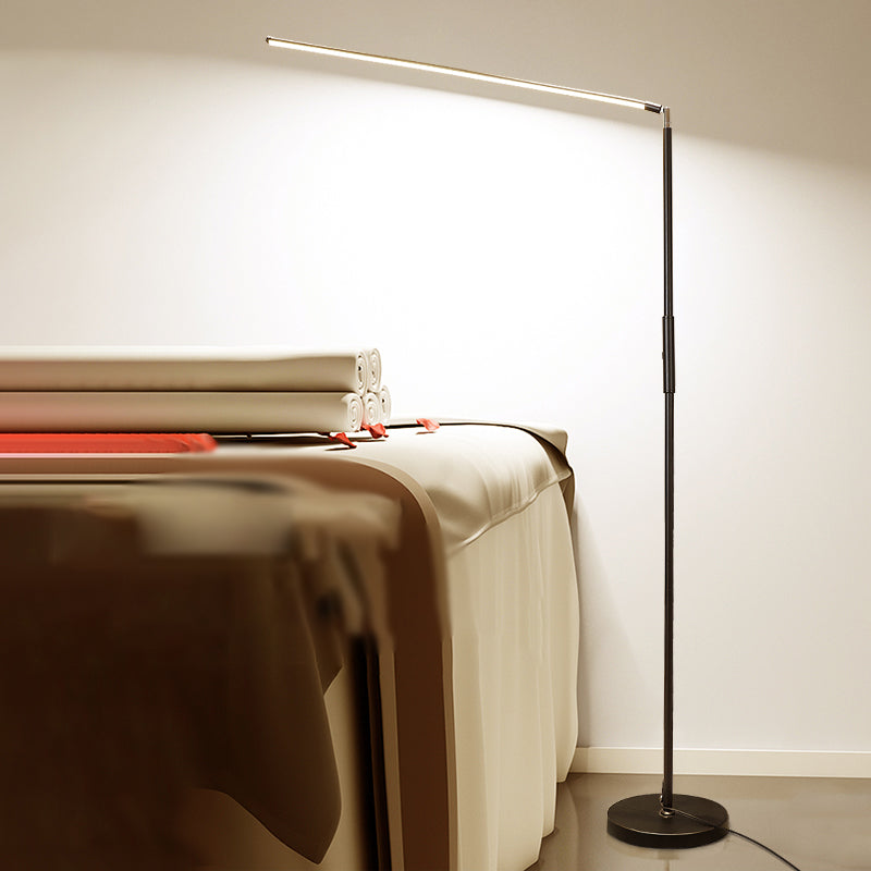 Linear Shape Floor Lamp Contemporary Metal Single Light Floor Lamp