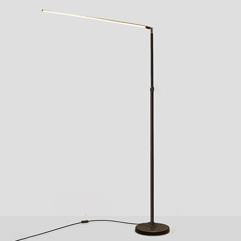 Linear Shape Floor Lamp Contemporary Metal Single Light Floor Lamp