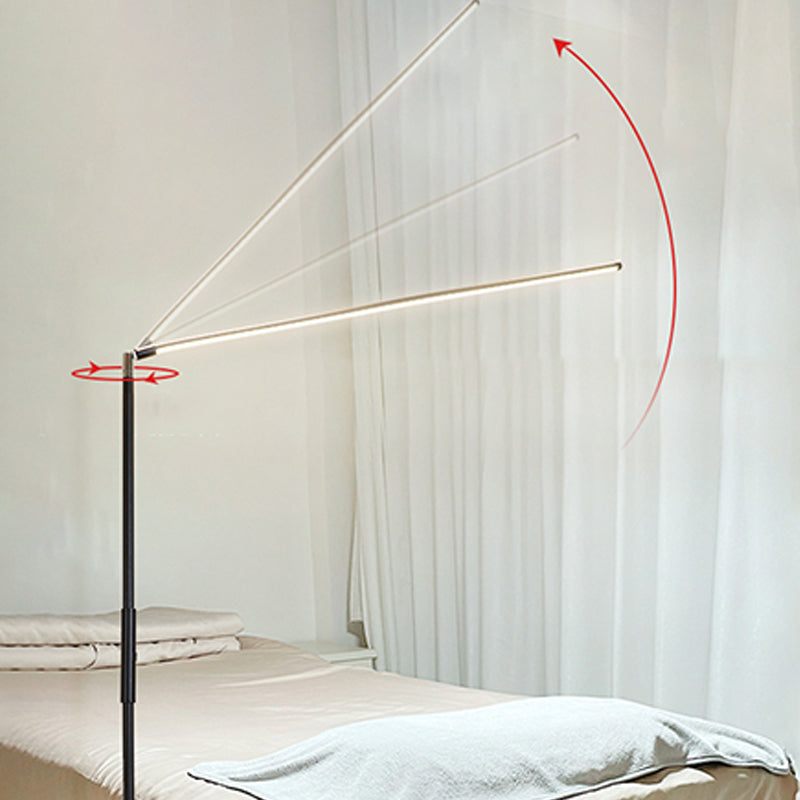 Linear Shape Floor Lamp Contemporary Metal Single Light Floor Lamp