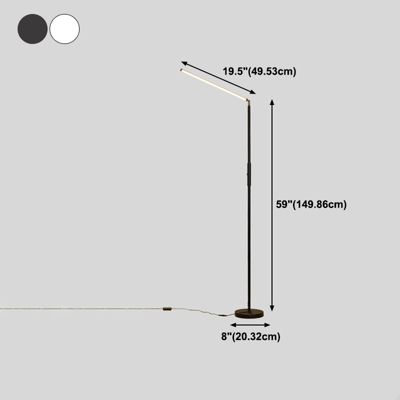 Lampada da pavimento a forma lineare in metallo contemporaneo lampada da pavimento singola