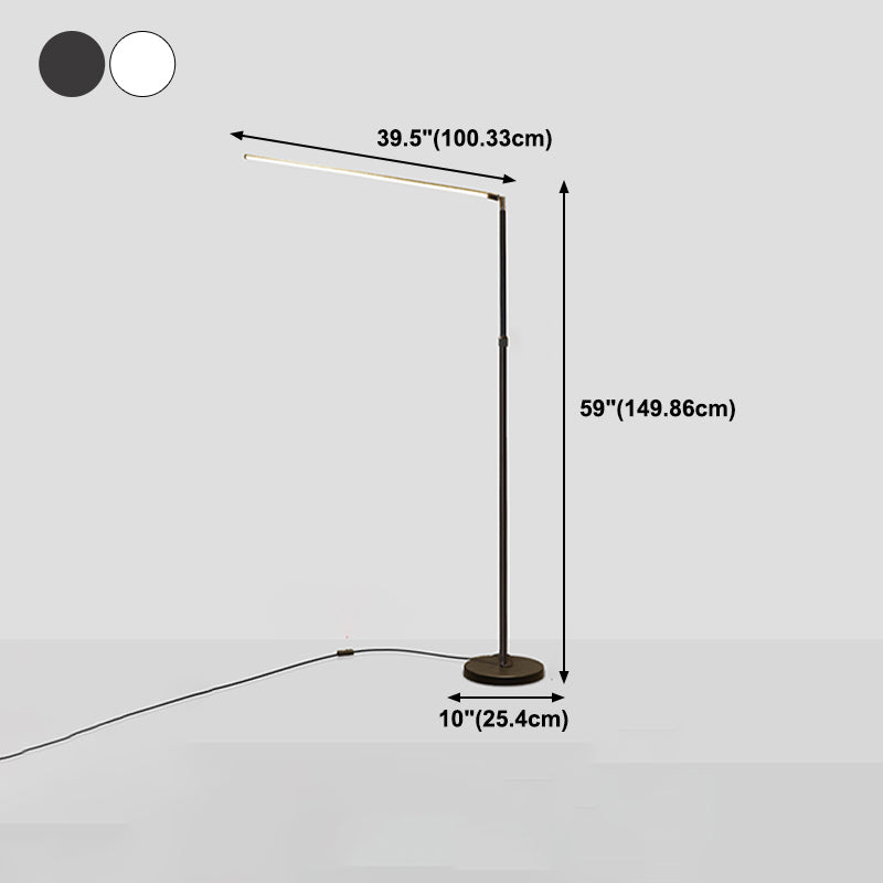 Linear Shape Floor Lamp Contemporary Metal Single Light Floor Lamp