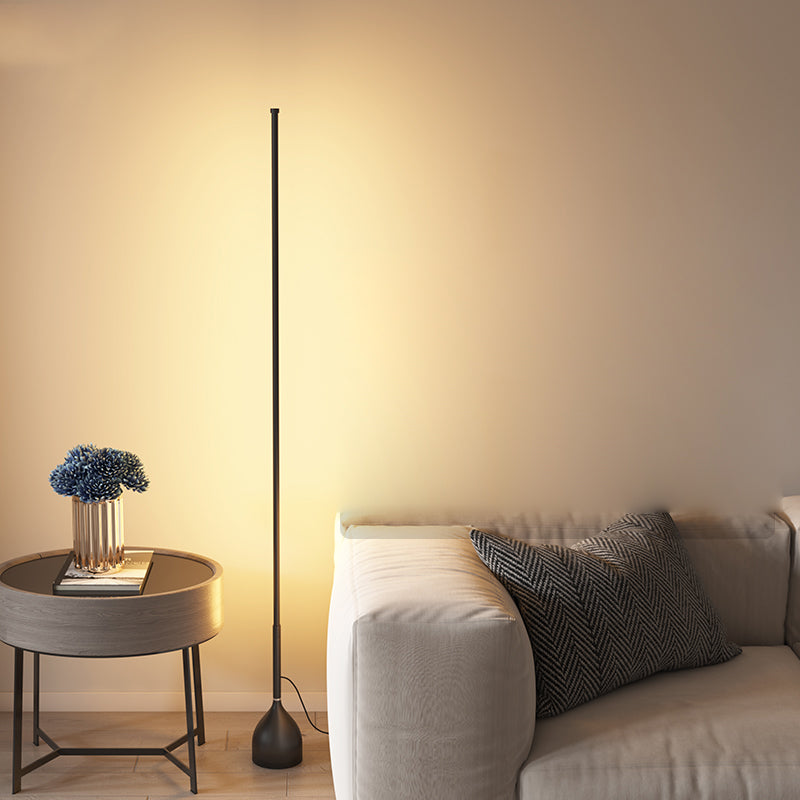 Contemporary Linear Shape Floor Lamp Metal Single Light Floor Lamp