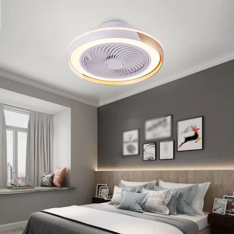 Ventilateur de plafond LED rond moderne