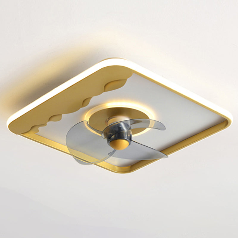 Ventilateur de plafond géométrique en métal Lumières de style moderne 2 lumières LAMPE MONT