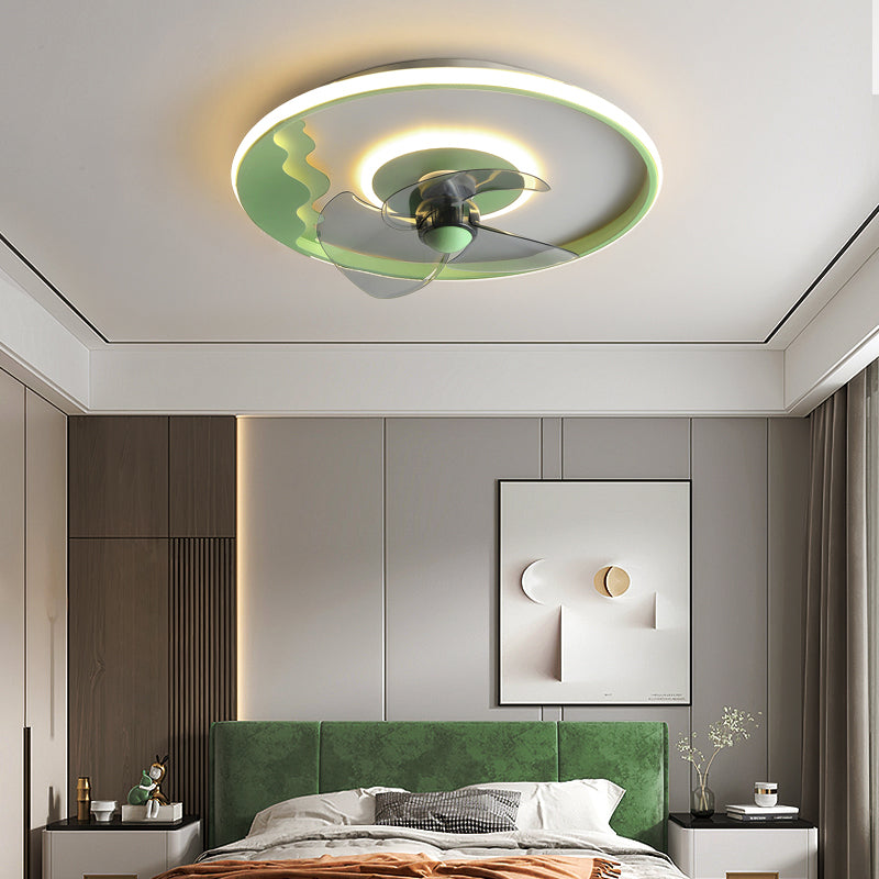 Ventilateur de plafond géométrique en métal Lumières de style moderne 2 lumières LAMPE MONT