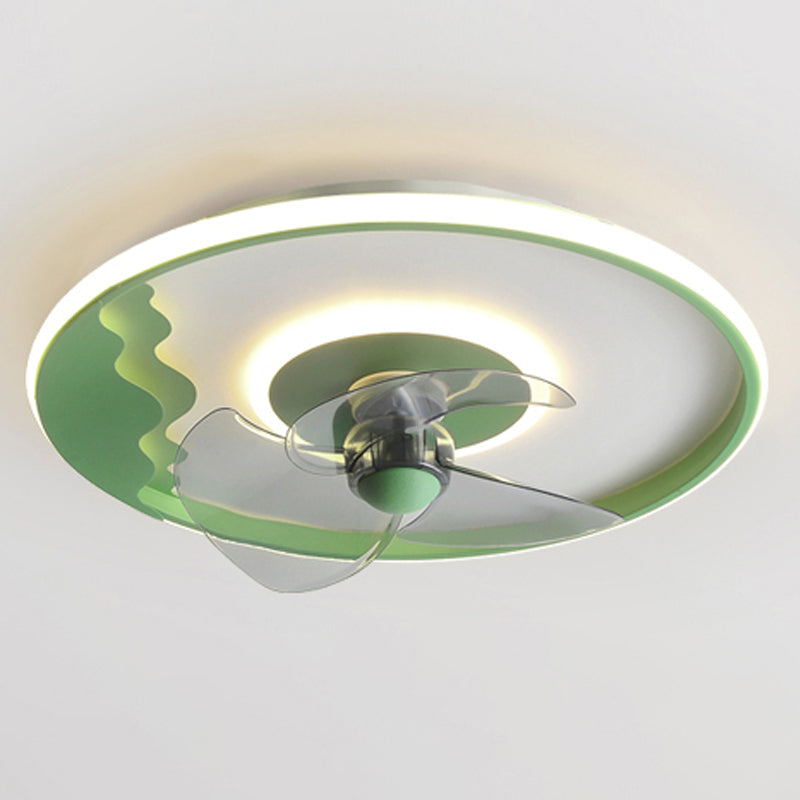 Ventilateur de plafond géométrique en métal Lumières de style moderne 2 lumières LAMPE MONT