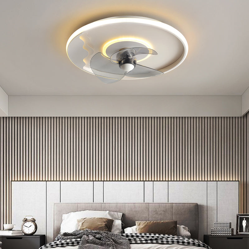 Ventilateur de plafond géométrique en métal Lumières de style moderne 2 lumières LAMPE MONT