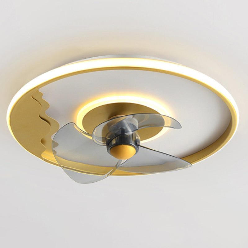 Ventilateur de plafond géométrique en métal Lumières de style moderne 2 lumières LAMPE MONT