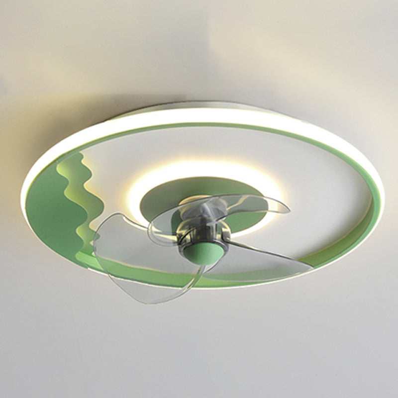 Ventilateur de plafond géométrique en métal Lumières de style moderne 2 lumières LAMPE MONT