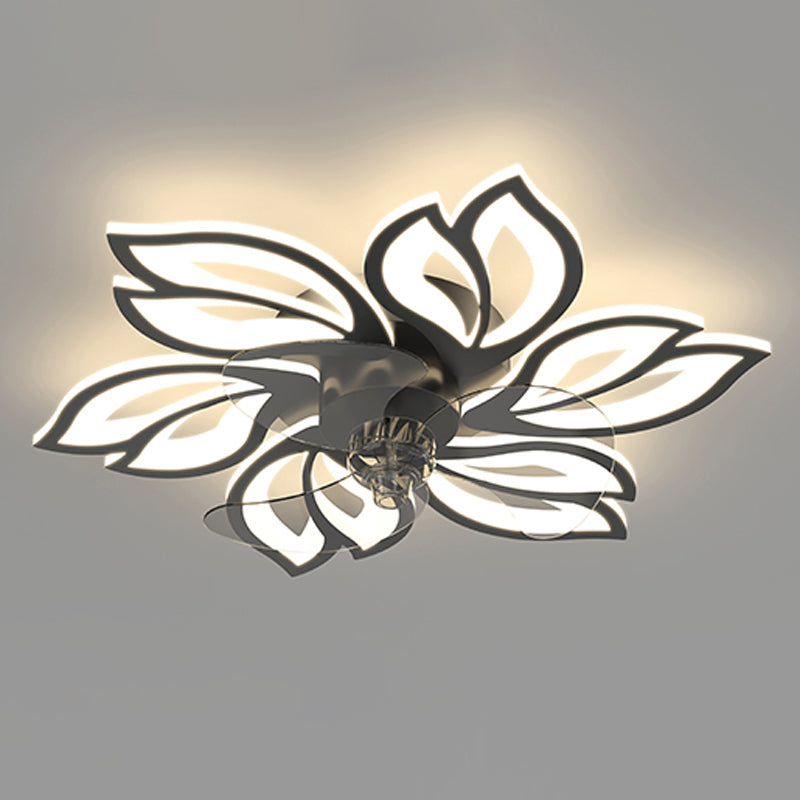 Fleurée de fleurs ventilateur de plafond en métal Style moderne 6 lumières Fan Plafond Lampe