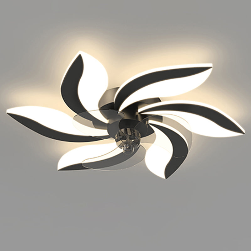 Fleurée de fleurs ventilateur de plafond en métal Style moderne 6 lumières Fan Plafond Lampe