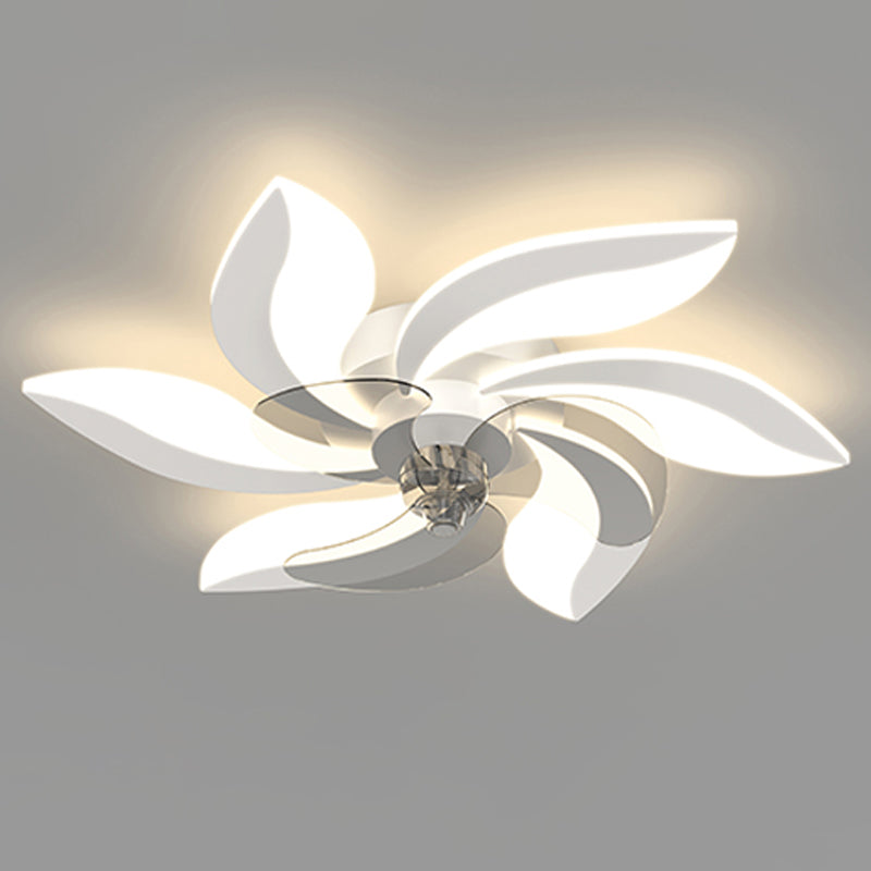 Fleurée de fleurs ventilateur de plafond en métal Style moderne 6 lumières Fan Plafond Lampe