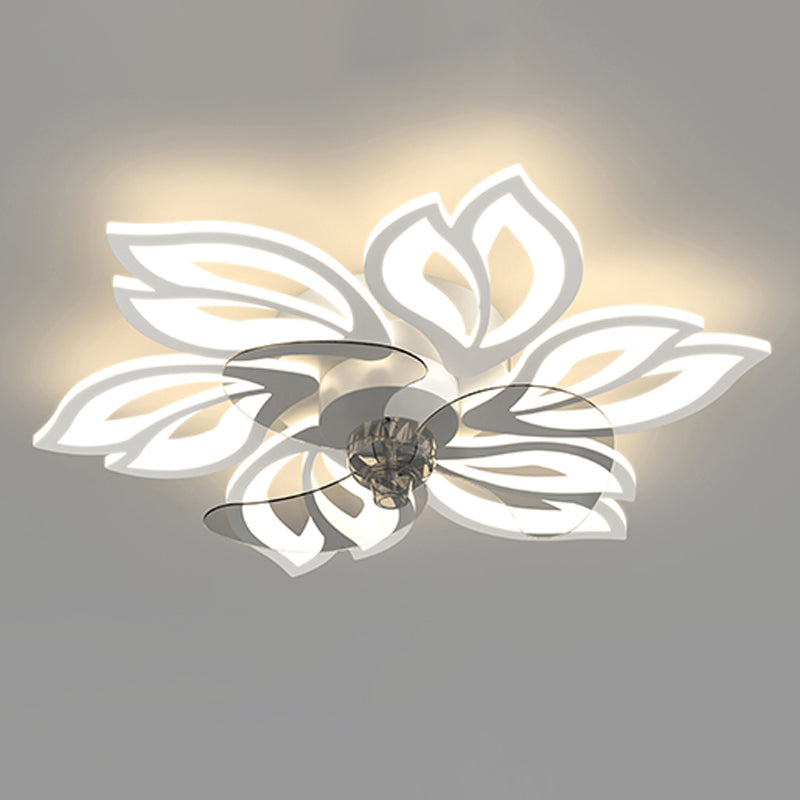 Fleurée de fleurs ventilateur de plafond en métal Style moderne 6 lumières Fan Plafond Lampe