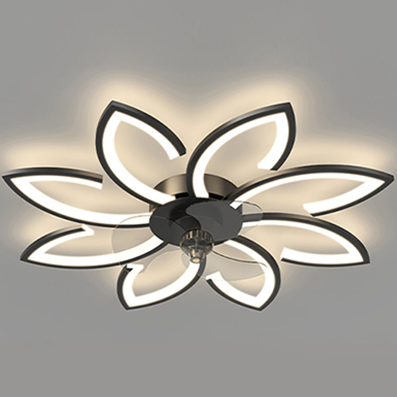 Fleurée de fleurs ventilateur de plafond en métal Style moderne 6 lumières Fan Plafond Lampe