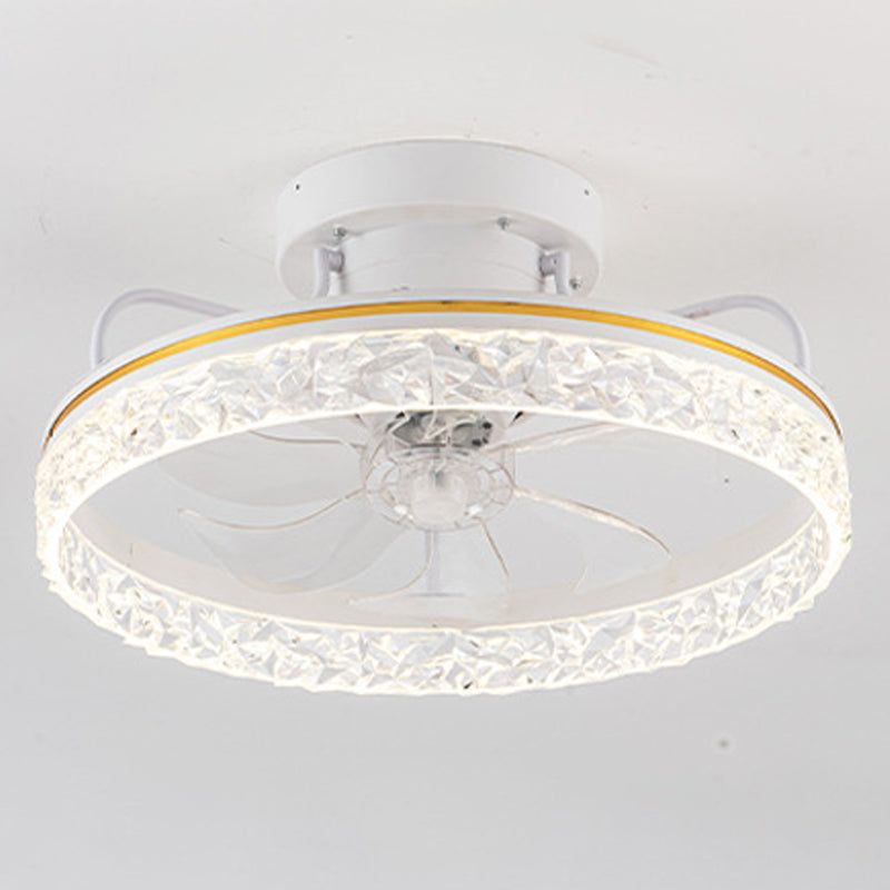 Metal Geometric Ceiling Fan Light Modern Style 1 Light LED Flush Light
