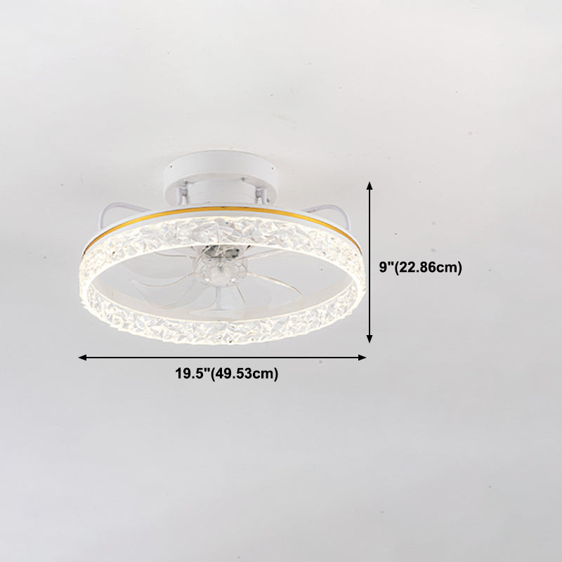 Metal Geometric Ceiling Fan Light Modern Style 1 Light LED Flush Light