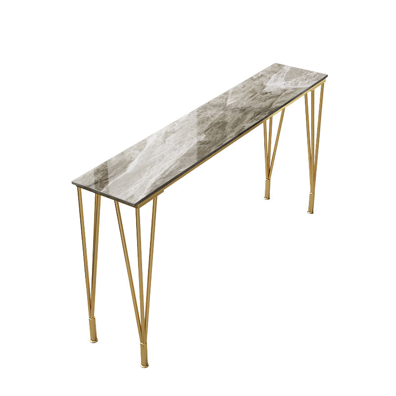 Modern Marble Bar Table with Rectangle Table Top Legs Table - 41.3" H