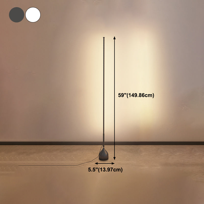 Contemporary Linear Shape Floor Lamp Metal Single Light Floor Lamp