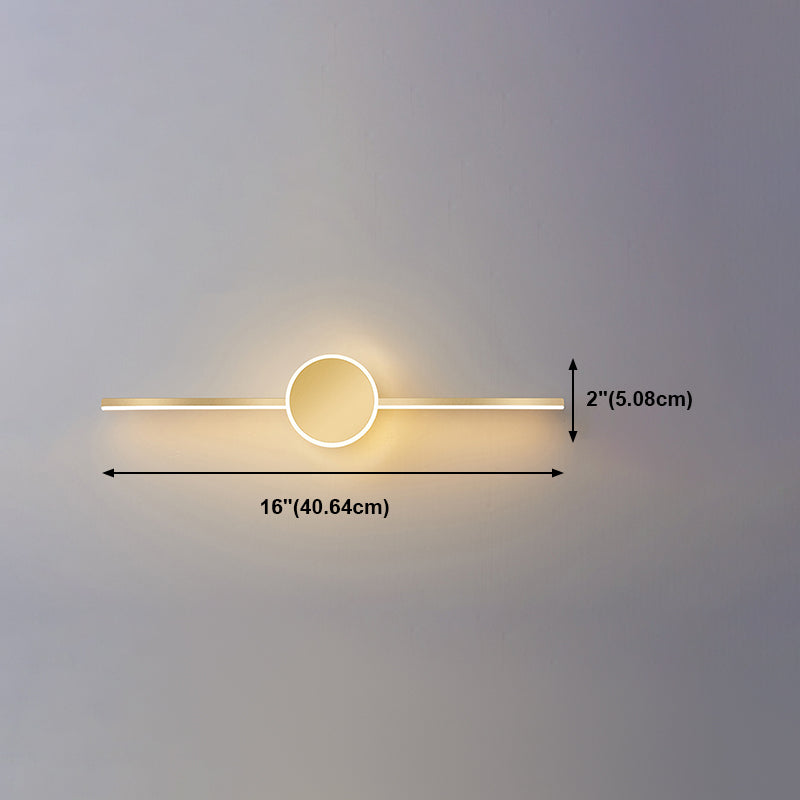 Media de metal lineal tocador de tocador Estilo moderno 1 Ideas de iluminación de tocador de luz en oro