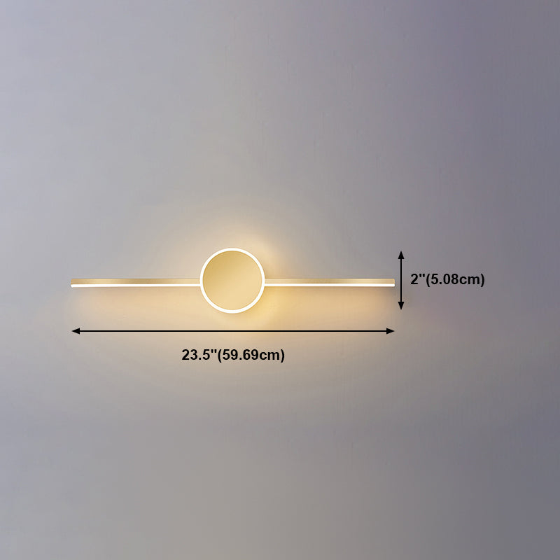 Media de metal lineal tocador de tocador Estilo moderno 1 Ideas de iluminación de tocador de luz en oro