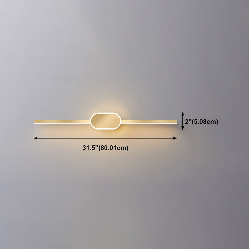 Media de metal lineal tocador de tocador Estilo moderno 1 Ideas de iluminación de tocador de luz en oro