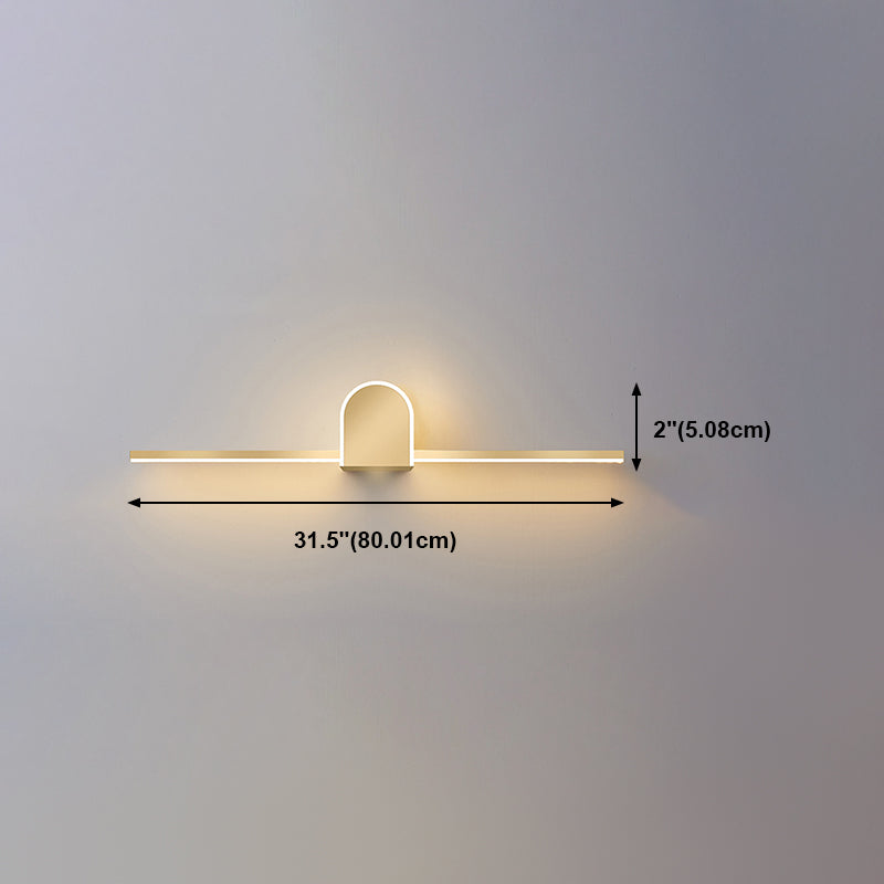 Media de metal lineal tocador de tocador Estilo moderno 1 Ideas de iluminación de tocador de luz en oro