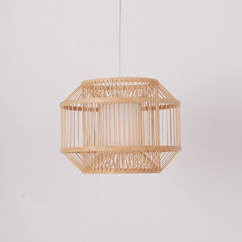 Modern Hanging Light Household Geometric Bamboo Pendent Light for Living Room