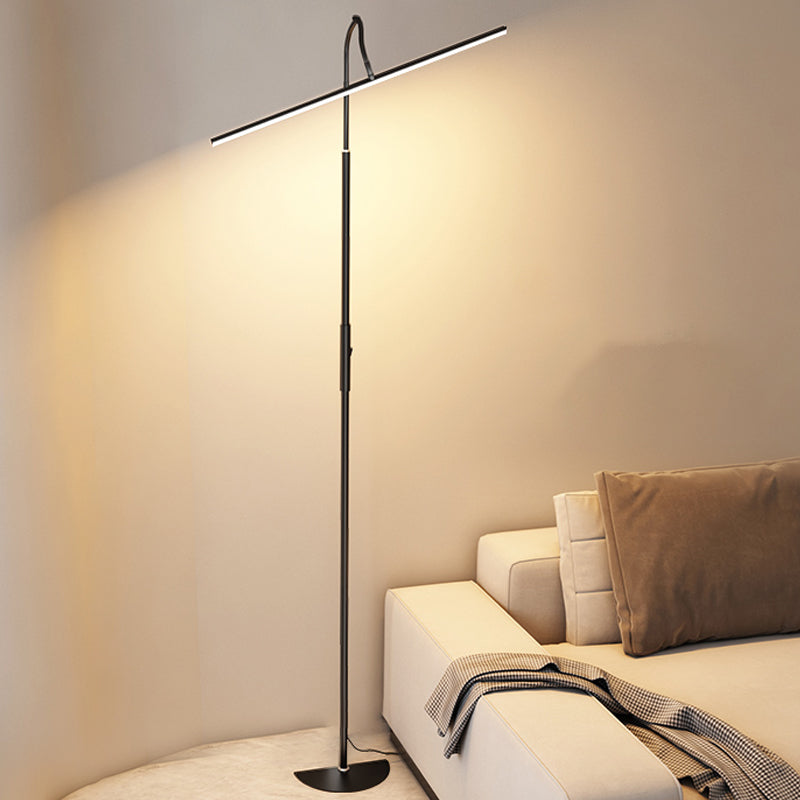 Linear Shape Floor Lamp Modern Metal Single Light Floor Lamp