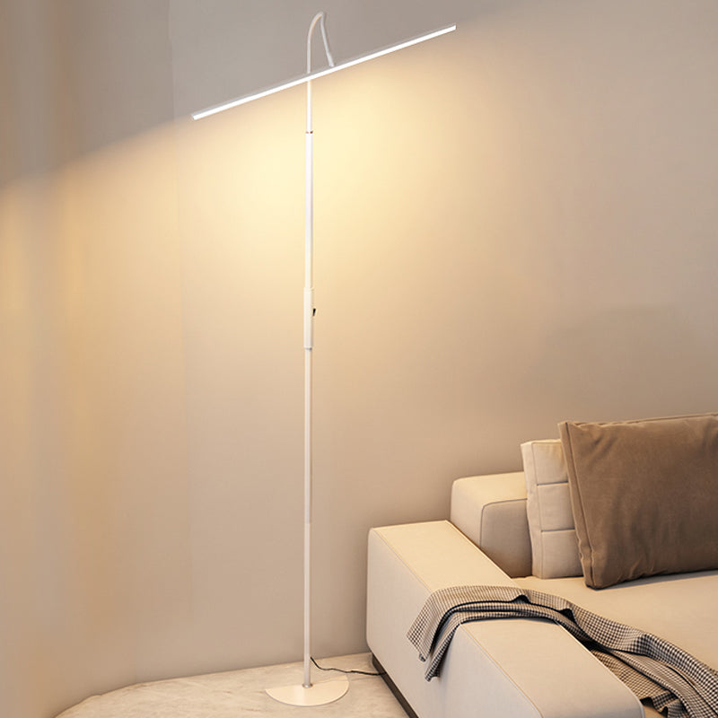 Linear Shape Floor Lamp Modern Metal Single Light Floor Lamp