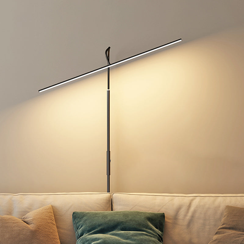 Linear Shape Floor Lamp Modern Metal Single Light Floor Lamp