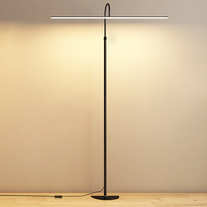 Linear Shape Floor Lamp Modern Metal Single Light Floor Lamp