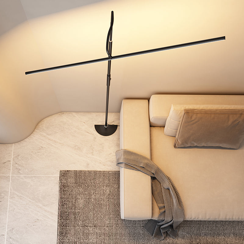 Linear Shape Floor Lamp Modern Metal Single Light Floor Lamp