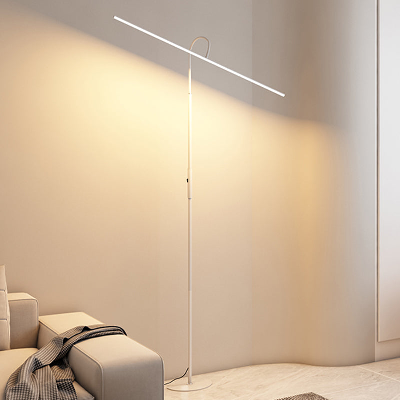 Linear Shape Floor Lamp Modern Metal Single Light Floor Lamp