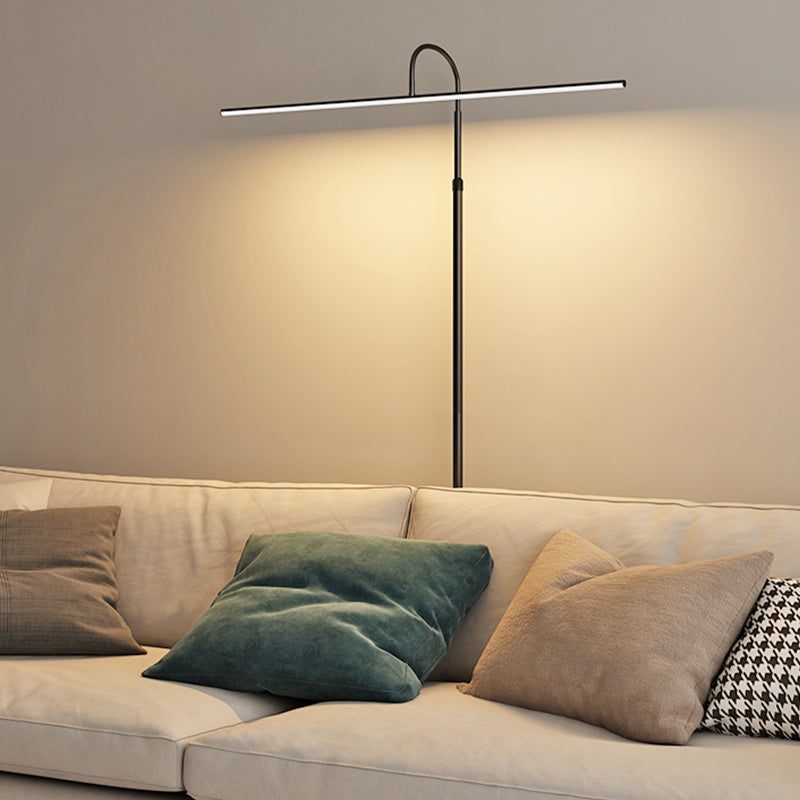 Linear Shape Floor Lamp Modern Metal Single Light Floor Lamp