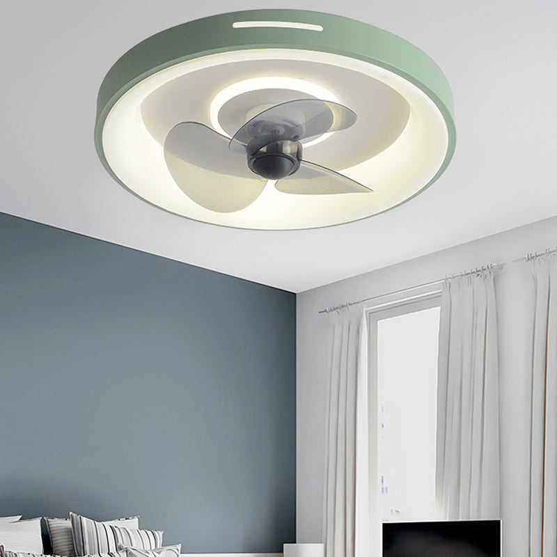 Modern Geometric Fan Light Metal Colorful 20" Wide Flush Mount Light for Living Room